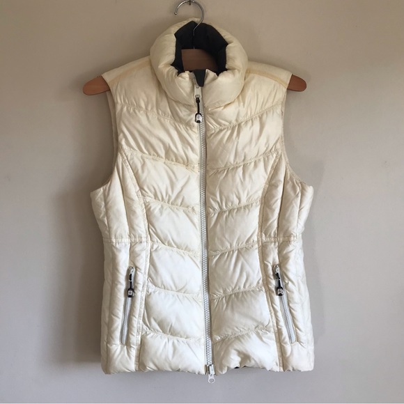 lululemon athletica Jackets & Blazers - RARE Lululemon Huff n Puff Goose Down Feather Puffer Vest Cream Size 4